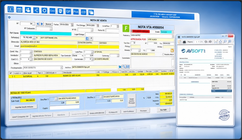 Cotización con documento PDF